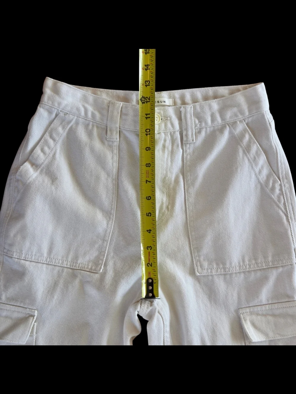 Pacsun Cargo Skate Pants 28 High Waist Off White Rigid Denim Fabric Utility Loop